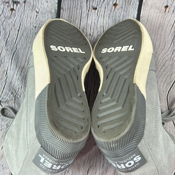 SOREL OUT ‘N ABOUT II Dove Quarry Gray Soft Suede Lace Up Wedge Boot Sneakers - Picture 16 of 17